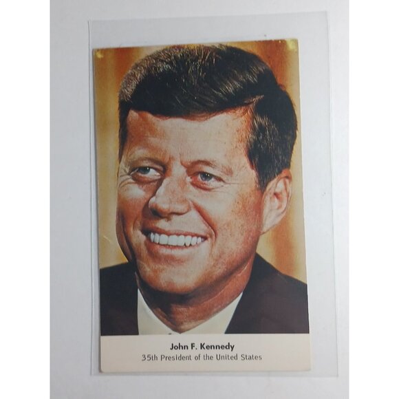 John F Kennedy  Postcard 35th USA President Smiling Prince Lithograph Company - Picture 1 of 4